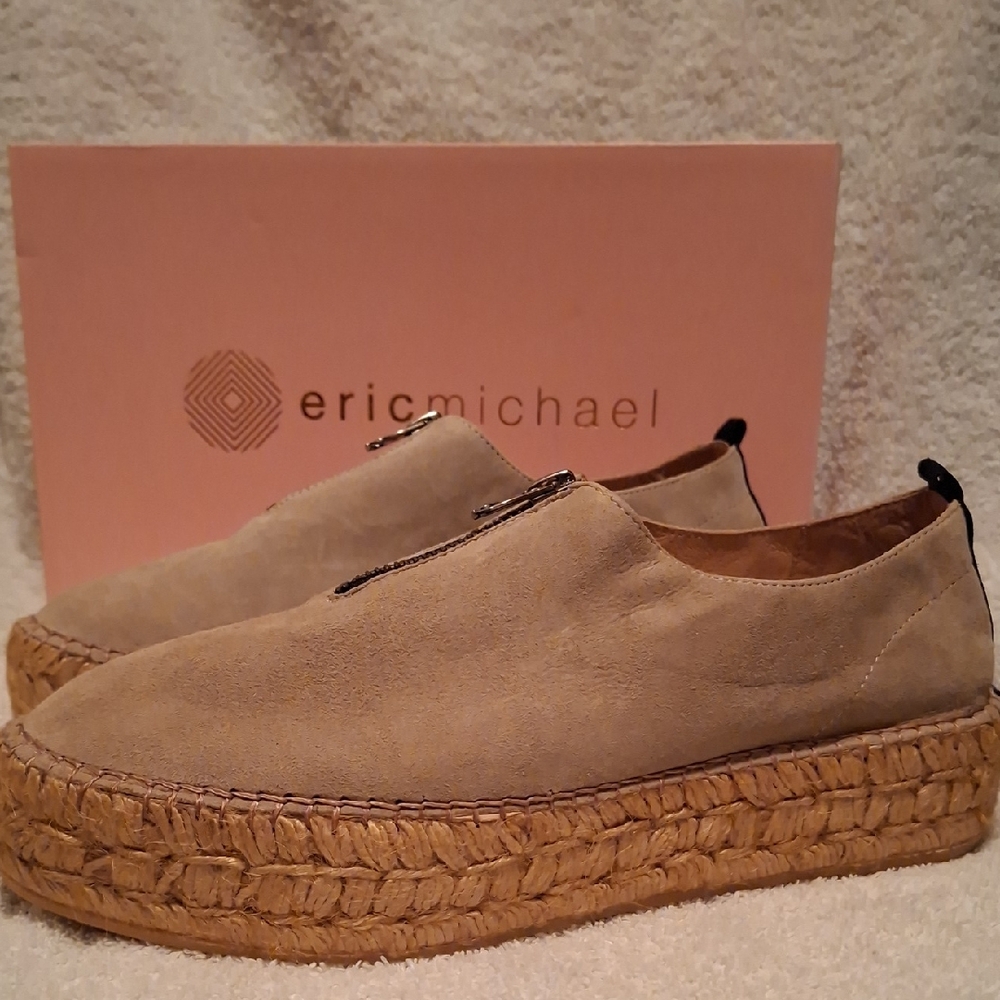 Eric Michael Beige Suede Men's Loafers